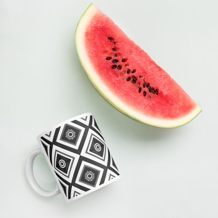 Black Lattice Mug 11 oz 