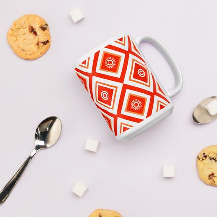 Red Lattice Mug 15 oz 