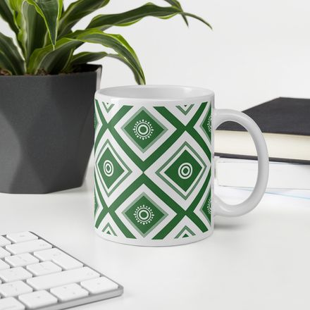 Green Lattice Mug 11 oz 