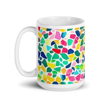 Beach Sand Art Mosaic Mug 15 oz 