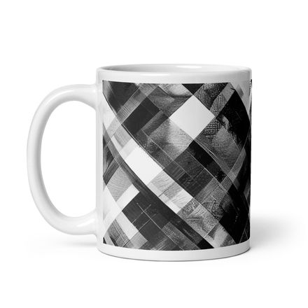 Black and White Plaid Mug 11 oz 