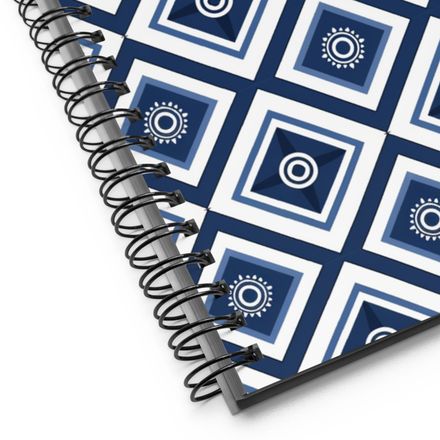 Navy Lattice Spiral Notebook