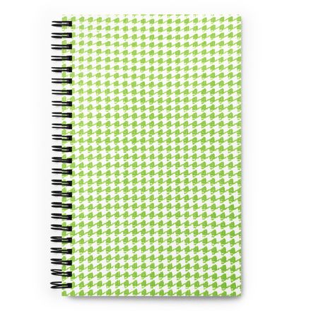 Winstead Bright Green Houndstooth Spiral Notebook