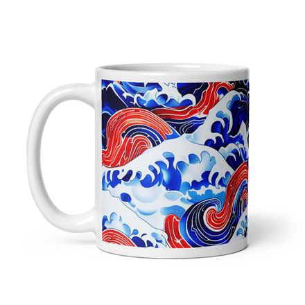 Red, White, and Blue Wave Mug 11 oz 