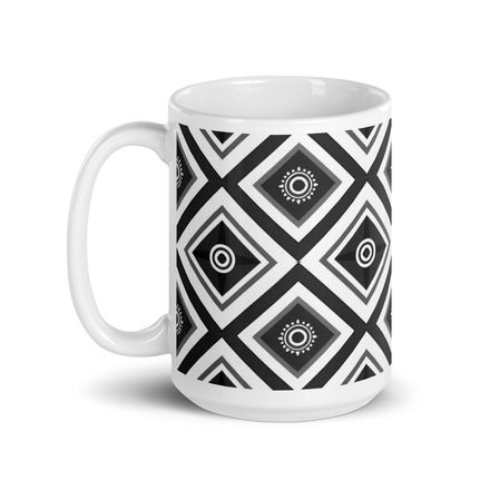 Black Lattice Mug 15 oz 