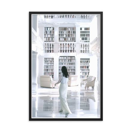 White Library at Albemarle Framed Print 24&quot; x 36&quot; 