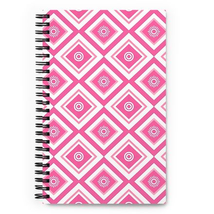 Pink Lattice Spiral Notebook