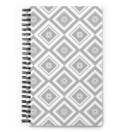 Gray Lattice Spiral Notebook