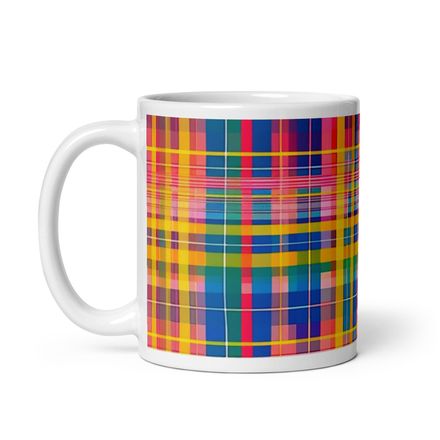 Pink Plaid Mug 11 oz 