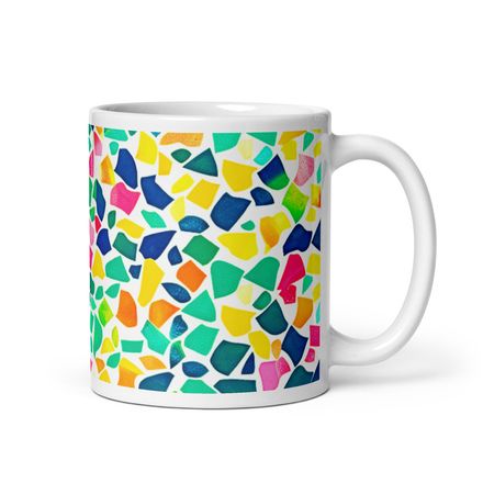 Beach Sand Art Mosaic Mug 11 oz 