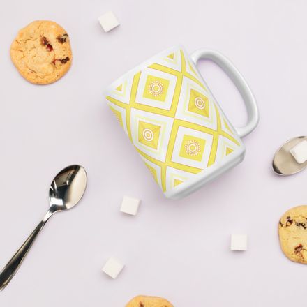 Yellow Lattice Mug 15 oz 