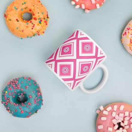 Pink Lattice Mug 11 oz 