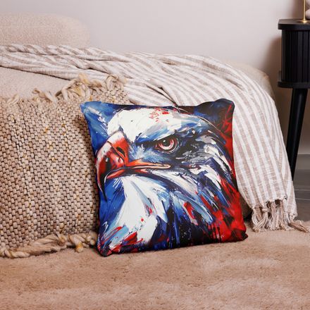 Patriotic Eagle Throw Pillow 18&quot; x 18&quot;