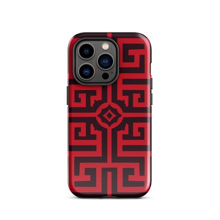 Black and Red Geometric iPhone Case
