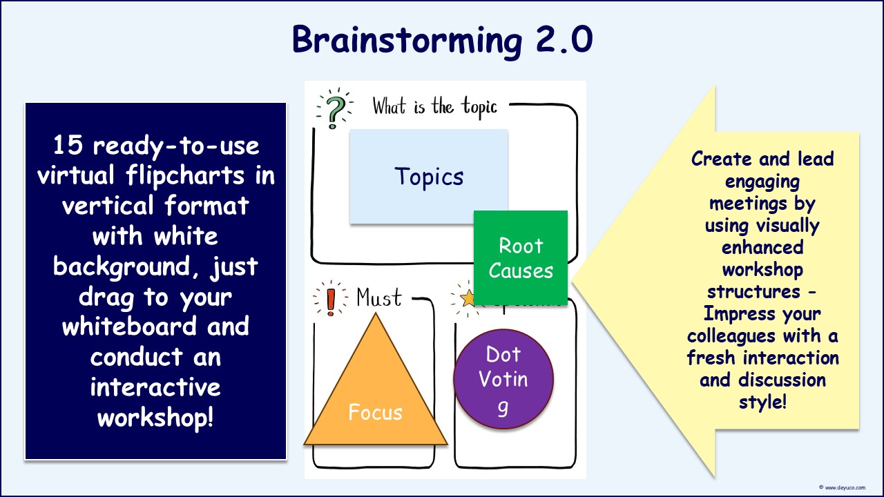 Create a new look for your brainstorming meetings with virtual flipcharts