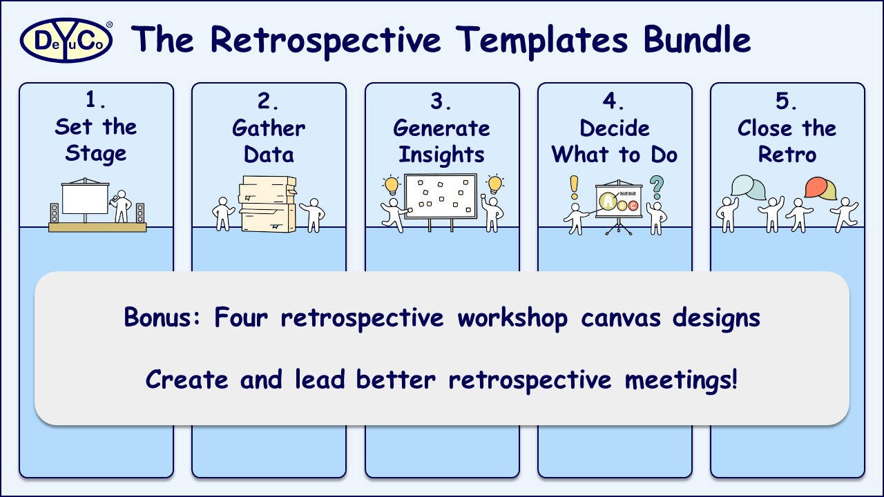 Impress others with well-prepared retrospective meetings using DeYuCo Academy’s workshop and presentation templates