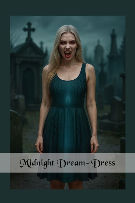 Midnight Dream-All-Over Print Skater Dress