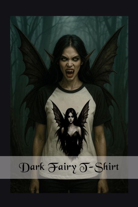 Dark Fairy-T-Shirt Unisex-Sleeven Raglan