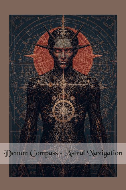 Demon Compass – Astral Navigation Digital Art