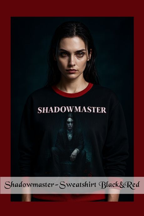 Shadowmaster-All-Over Print Recycled Unisex Sweatshirt-Black&amp;Red