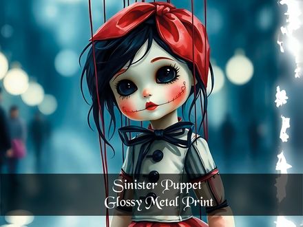 Sinister Puppet / Glossy Metal Print