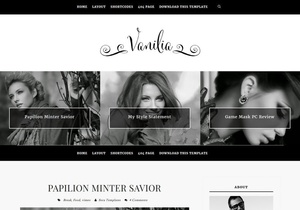 Vanilia Blogger Template Premium Version