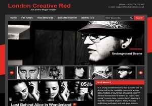 London Creative Red Blogger Template Premium Version