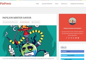 PinPress Blogger Template Premium Version