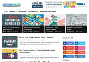 Sora Fast Blogger Template Premium Version