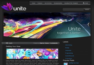 Unite Dark Blogger Template Premium Version