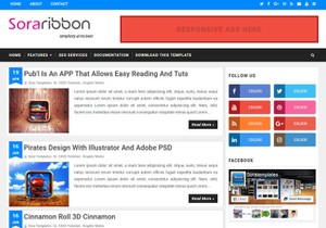 Sora Ribbon Blogger Template Premium Version