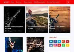 Lyricist Blogger Template Extended Version
