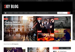 Sky Blog Blogger Template Premium Version
