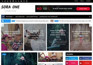 Sora One Blogger Template Premium Version