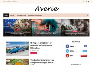 Averie Minimal Blogger Template Premium Version