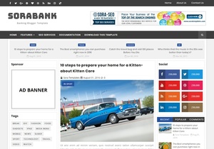 Sora Bank Blogger Template Premium Version