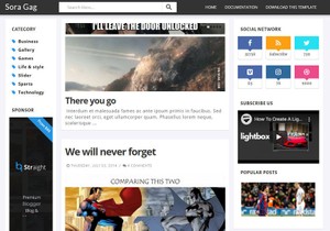 Sora Gag Blogger Template Extended Version