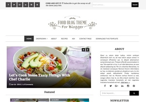 Food Blog Blogger Template Premium Version