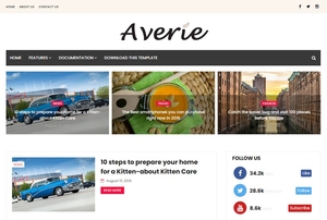 Averie Minimal Blogger Template Extended Version