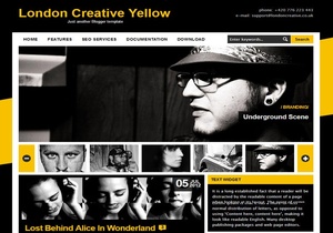 London Creative Yellow Blogger Template Premium Version