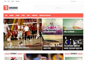 Sora Red Blogger Template Premium Version