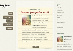 Daily Journal Blogger Template Premium Version