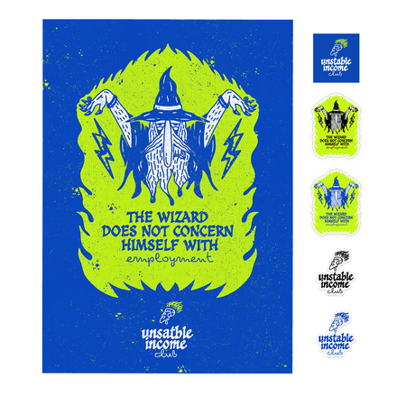 Unstable Income Club A4 Poster + Sticker Pack