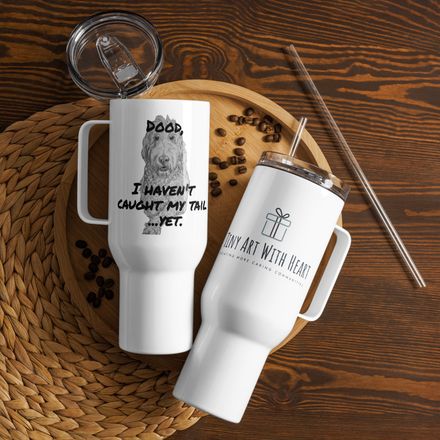 Growth Mindset Catch Your Tail Yet Hand Drawn Doodle Thermal Mug