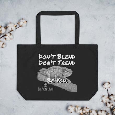 Don&#x27;t Blend Don&#x27;t Trend Hand Drawn Chameleon Tote