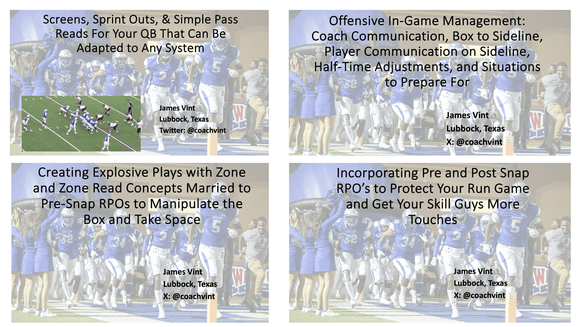 Score More Touchdowns! All Four of Coach Vint&#x27;s Offensive Presentations From Reno