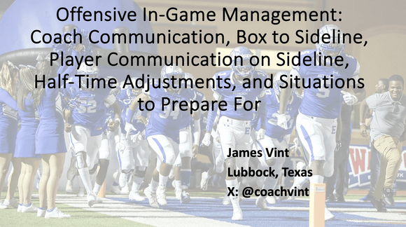 Glazier Clinic Presentation on Offensive In-Game Communication and Game Management