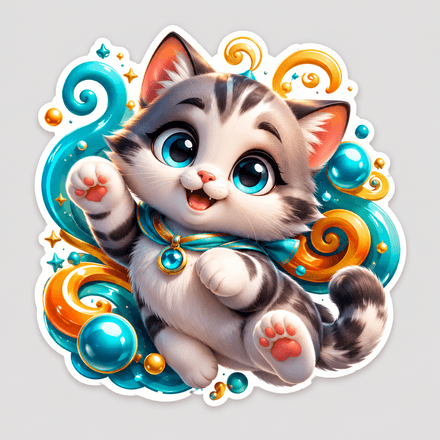 Adorable 3D mascot stickers