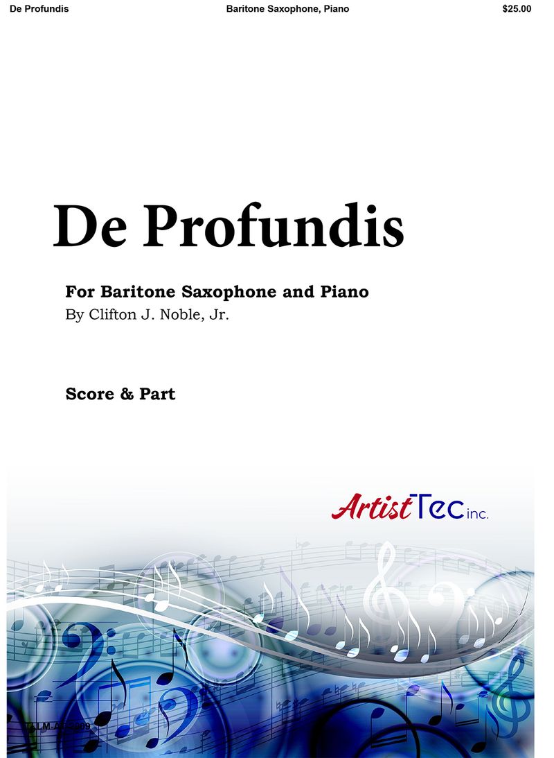 De Profundis for Baritone Saxophone &amp; Piano