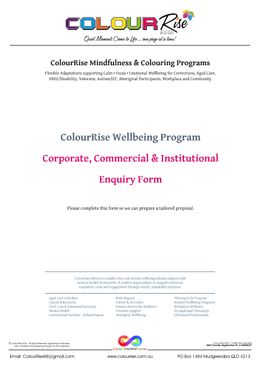ColourRise Wellbeing Program/s Enquiry Form (EOI - PDF 5pp download)